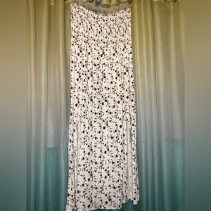 Forever 21 + White Floral Strapless Maxi Dress